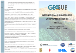 INTERNATIONAL CONGRESS 2015 UNDERWATER GEOLOGY 13