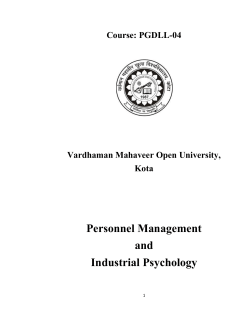 Personnel Management and Industrial Psychology - Name