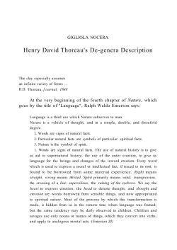Henry David Thoreau`s De-genera Description