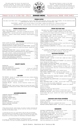 DINNER MENU Reservations (888) 456-3463 Order to