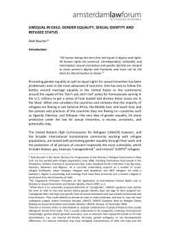 unequal in exile: gender equality, sexual identity and