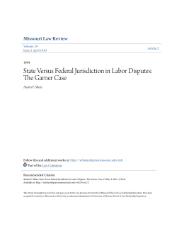 State Versus Federal Jurisdiction in Labor Disputes: The Garner Case