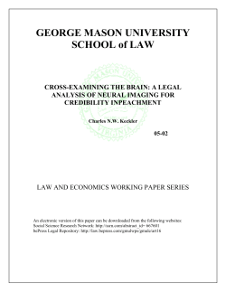 GEORGE MASON UNIVERSITY SCHOOL of LAW