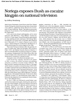 Noriega exposes Bush as cocaine kingpin on national television