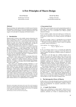 A Few Principles of Macro Design