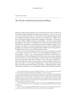 The Puzzle of Judicial Institution Building