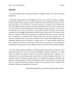 TEXTE RYLE I must first indicate what is meant by the phrase