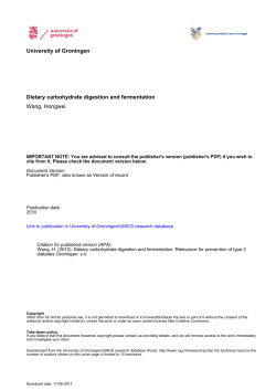 Dietary carbohydrate digestion and fermentation Wang