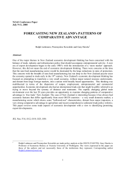 Forecasting New Zealand`s Patterns of Comparative Advantage