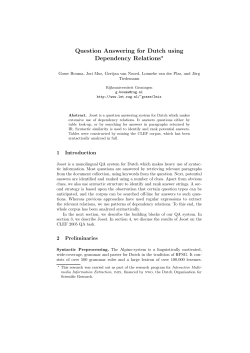 Question Answering for Dutch using Dependency Relations