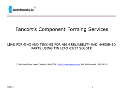 Lead Forming Services