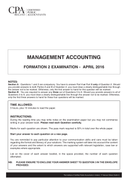 MANAGEMENT ACCOUNTING