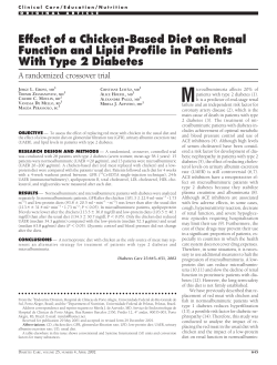 Effect of a Chicken-Based Diet on Renal Function and Lipid Profile