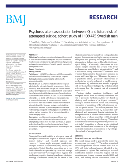 Psychosis alters association between IQ and future risk of attempted