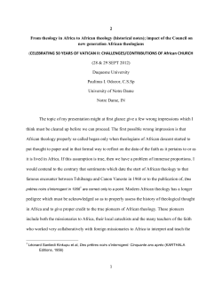 2 From theology in Africa to African theology