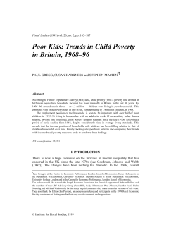 Poor Kids, Trends in Child Poverty in Britain, 1968-96