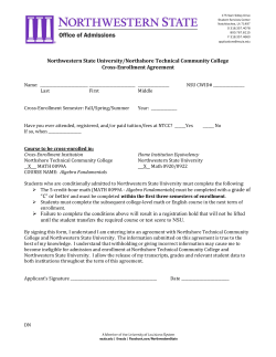 NSU NTCC Cross Enrollment Agreement