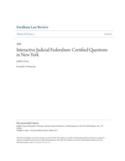 Interactive Judicial Federalism: Certified Questions in New York