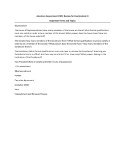American Government 2305: Review for Examination III Important