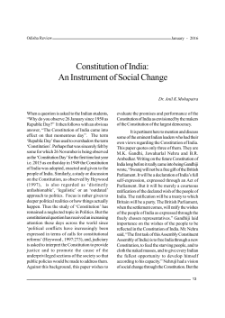 Constitution of India: An Instrument of Social Change