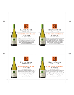 Shelf Talker 2015 Grenache Blanc 91 Points Josh