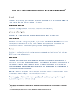 Some Useful Definitions to Understand Our Modern Progressive