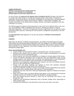 CAREER OPPORTUNITY Affiliate Fund Development