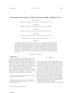 Teleconnections from Tropics to Northern Extratropics through a
