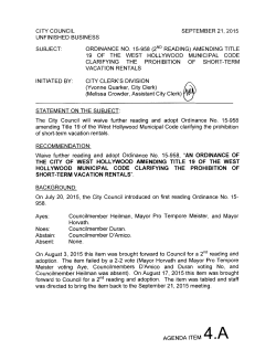 ORDINANCE NO. 15-958 - City of West Hollywood