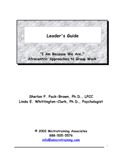 The Afrocentric Approach to Group Work A
