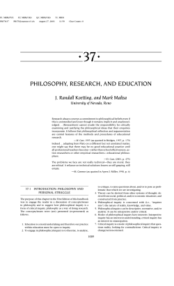 philosophy, research, and education