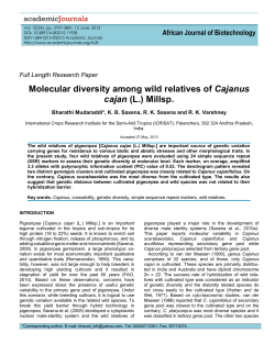 Molecular diversity among wild relatives of Cajanus cajan (L