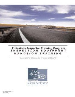 Inspection Equipment Hands-On Training Manual