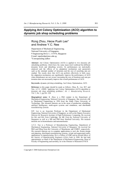 Applying Ant Colony Optimization (ACO) algorithm to dynamic job
