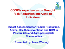 COOPI`s Experiences on Drought Risk Reduction