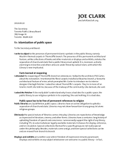 Islamization of public space (Joe Clark)