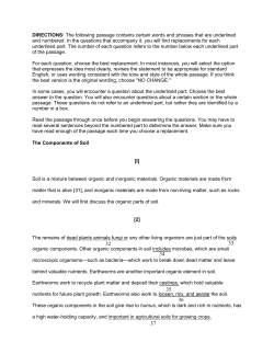 DIRECTIONS: The following passage contains certain words and