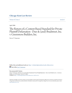 The Return of a Content Based Standard for Private Plaintiff