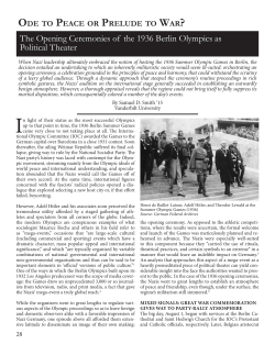 Ode to Peace or Prelude to Militarism?