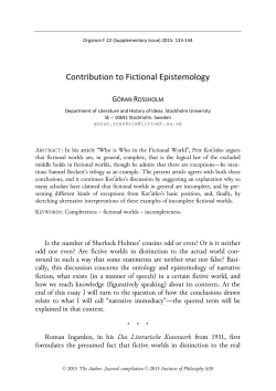 Contribution to Fictional Epistemology