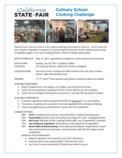 2017 Culinary School Cooking Challenge Information and Application