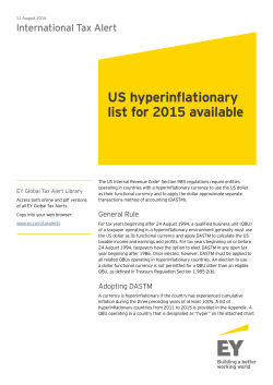 US hyperinflationary list for 2015 available