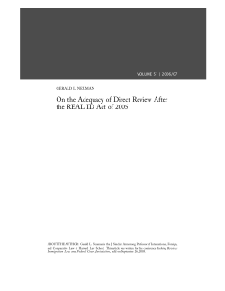 On the Adequacy of Direct Review After the REAL ID Act of 2005