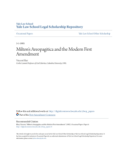 Milton`s Areopagitica and the Modern First Amendment
