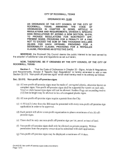 Non-Profit Off-Premise Sign Regulations