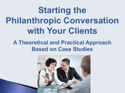 Starting the Philanthropic Conversation with Your Clients