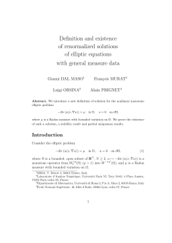 Definition and existence of renormalized solutions of elliptic