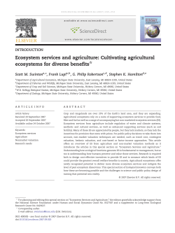 Ecosystem services and agriculture