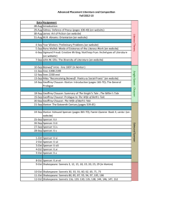 Advanced Placement Literature and Composition Fall 2012