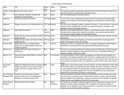 Central Region ASD Materials Author Title Material Type
